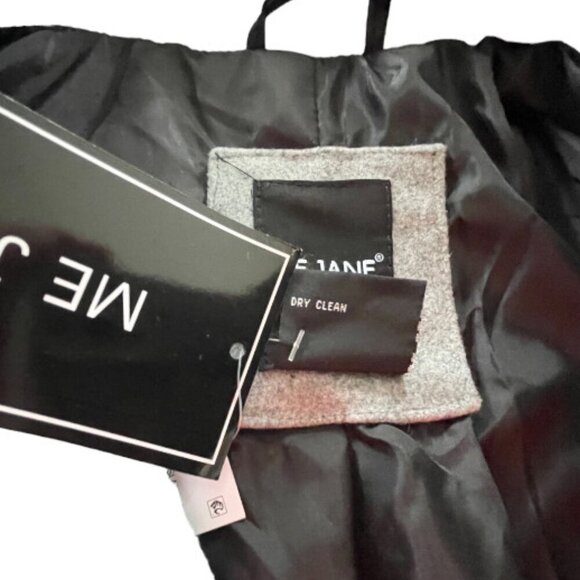 Classic Lines Heather Grey Double Breast Tie Waist Belt Fully Lined Pea Coat - Picture 7 of 11